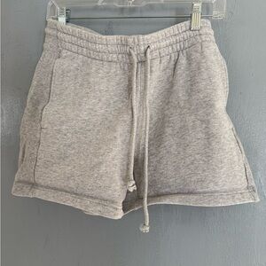 Aritzia TNA Cozy Sweatfleece Boyfriend Light Gray Athletic Shorts